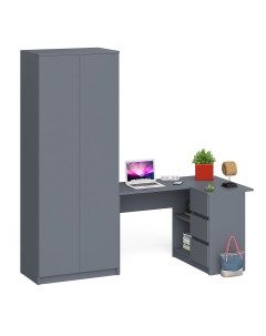 Шкаф Мори МШ 800 и стол угловой МС 16Пр графит 205х85х210 см Свк