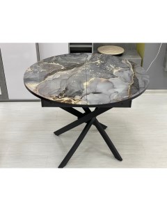 Обеденный стол Арчи 2 серый черный 100 см Мекко