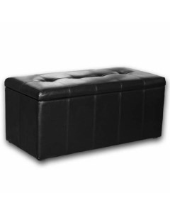 Банкетка Лонг ЭкоКожа с ящиком черная 46 х 46 х 100 см Dreambag