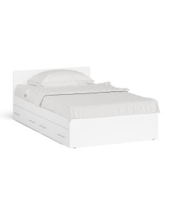 Кровать с ящиками для белья Мори 1200 белый 123 5х203 5х70 см Свк