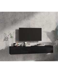 Тумба под телевизор НК мебель Somero V черный матовый глянец 180 2х38х30 2 см Нк-мебель