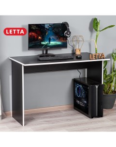 Компьютерный стол для геймеров Orion черный белая кромка Letta