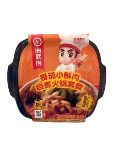 Китайская саморазогревающаяся лапша Haidilao HotPot свинина и томатный соус 365 г Nobrand