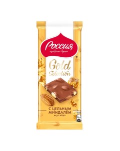 Шоколад Gold Selection молочный с цельным миндалем вкус меда 80 г Россия щедрая душа