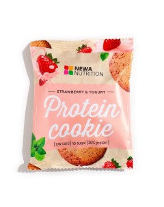 Печенье протеиновое вкус Клубника йогурт 40 г Newa nutrition