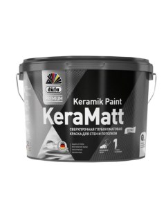 Краска для стен и потолков сверхпрочная Premium KeraMatt Keramik Paint глубокоматовая Dufa