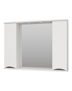 Зеркальный шкаф Атлантик 100 с 2 мя шкафчиками белый Misty