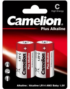 Батарейка алкалиновая Plus Alkaline C 1 5V упаковка 2 шт LR14 BP2 Camelion