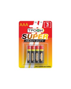 Батарейки R03 4BL SUPER HEAVY DUTY Zinc 40 960 46080 C0033712 Трофи
