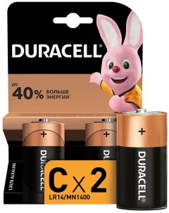 Батарейка C LR14 1 5V блистер 2шт цена за 1шт Alkaline Basic Duracell