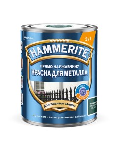 Краска для металла глянцевая молотковый эффект RAL6005 зелёный мох 2 л Hammerite