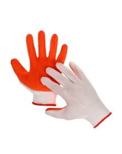 Перчатки нейлоновые с нитриловым обливом размер 8 оранжевые 12 пара Nobrand