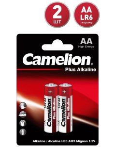 Батарейка алкалиновая Plus Alkaline AA 1 5V упаковка 2 шт LR6 BP2 Camelion