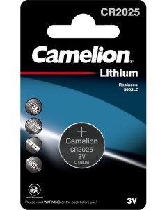Батарейка литиевая Lithium таблетка 3V упаковка 1 шт CR2025 BP1 Camelion
