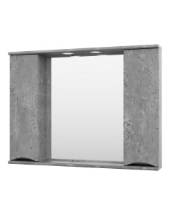 Зеркальный шкаф Атлантик 100 с 2 мя шкафчиками серый камень Misty