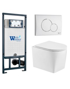 Комплект 10000011723 унитаз Nesenbach 004 GL WT инсталляция кнопка смыва Weltwasser