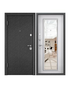 Дверь входная Torex для квартиры стальная Flat L 860х2050 левый зеркало черный бежевый Torex стальные двери
