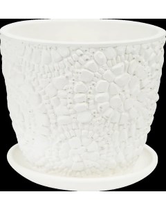 Горшок цветочный Камешки 14 6 h12 7 см v1 3 л керамика цвет белый Nobrand