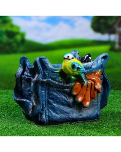 Цветочное кашпо Синичка на сумке 2 5 л разноцветный Хорошие сувениры