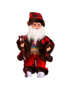 Новогодняя фигурка Дед Мороз в полосатом свитере 30 5x12 5x10 5 см Зимнее волшебство
