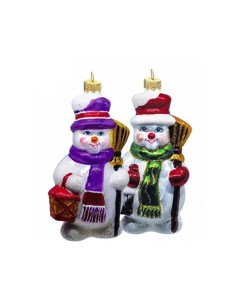 Елочная игрушка снеговик с фонариком 1 шт разноцветный Batik