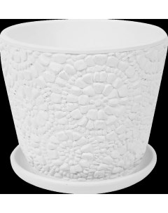 Горшок цветочный Камешки 17 5 h15 1 см v2 15 л керамика цвет белый Nobrand