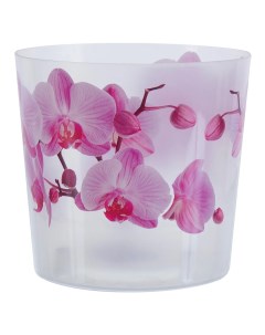 Кашпо для орхидей Деко 16 h15 5 см v2 4 л пластик белый розовый Idea
