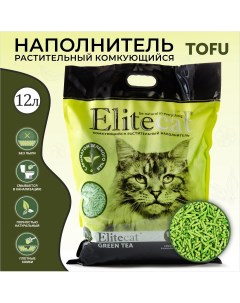 Наполнитель для кошачьих туалетов Tofu Green Tea растительный 12 л 5 4 кг Elitecat