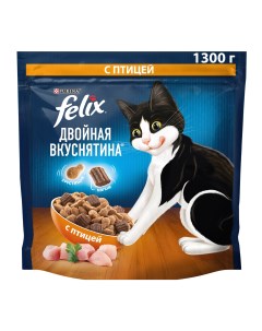 Сухой корм для кошек Двойная Вкуснятина с птицей 1 3 кг Felix