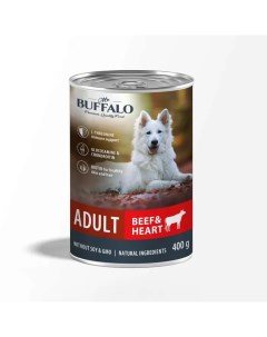 Влажный корм для собак ADULT DOG BEEF HEART с говядиной и сердцем 400г Mr.buffalo