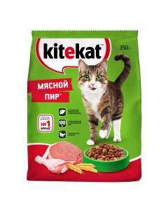 Сухой корм для кошек Мясной пир с мясом 350 г Kitekat