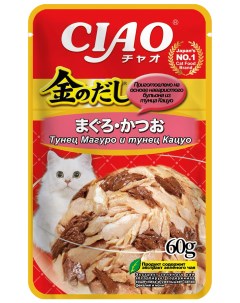 Влажный корм для кошек Kinnodashi тунец Магуро и тунец Кацуо 12 шт по 60 г Inaba