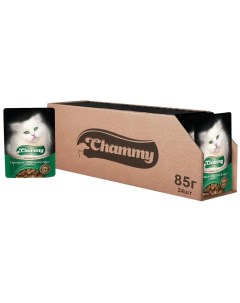 Влажный корм для кошек с кроликом и индейкой в соусе 25шт по 85г Chammy