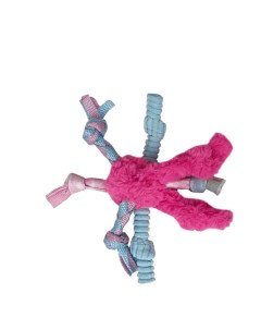 Игрушка для собак Unicorn Beach Party мяч узел с веревками 19 см розово голубая Chomper