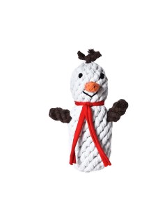 Игрушка для собак Snowman Снеговик плетеный 17 см белая Foxie