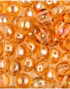 Бусины с двумя отверстиями Cabochon bead 6 мм Crystal Apricot Medium 30 шт Czech beads