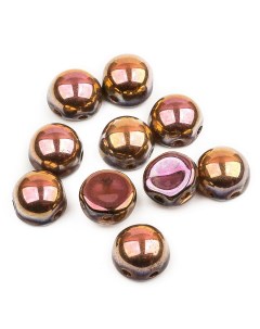 Бусины с двумя отверстиями Cabochon bead 6 мм Crystal Full Capri Rose 20 шт Czech beads