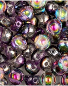 Бусины с двумя отверстиями Cabochon bead 6 мм Crystal Magic Purple 30 шт Czech beads