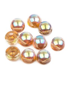 Бусины Cabochon bead 6 мм Crystal Brown Rainbow 10 шт Czech beads