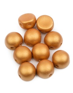 Бусины Cabochon bead 6 мм Alabaster Metallic Gold 10 шт Czech beads