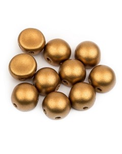 Бусины Cabochon bead 6 мм Alabaster Metallic Brass 10 шт Czech beads