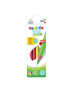 Набор крупных карандашей цветных пластиковых Tita Maxi 6 цв в картонной коробке с Carioca