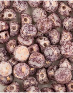 Бусины Cabochon 6 мм Chalk White Teracota Purple 10 шт Czech beads