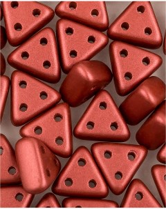 Бусины Emma beads размер 6 5х3 мм Alabaster Metallic Red 10 гр Czech beads