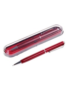 Ручка подарочная шариковая Классика бордовая с серебристыми вставками 4шт Calligrata