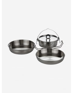 Набор посуды котелок сковорода миска CAMP SET REGULAR Серебряный Tatonka