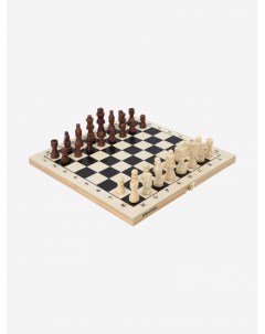 Настольная игра 2 в 1 шахматы шашки Бежевый Denton