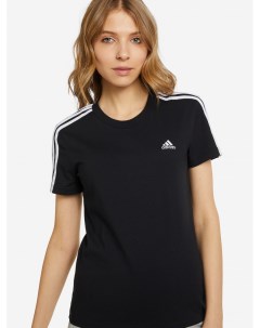 Футболка женская Loungewear Essentials Slim 3 Stripes Черный Adidas