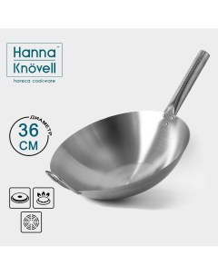 Сковорода wok из нержавеющей стали chief 6 л d 36 см с ручкой Hanna knovell