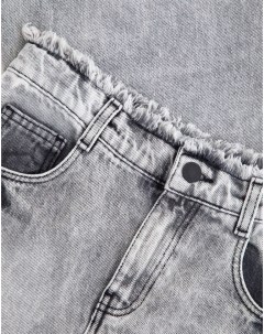 Серые джинсы Long leg с бахромой Gloria jeans